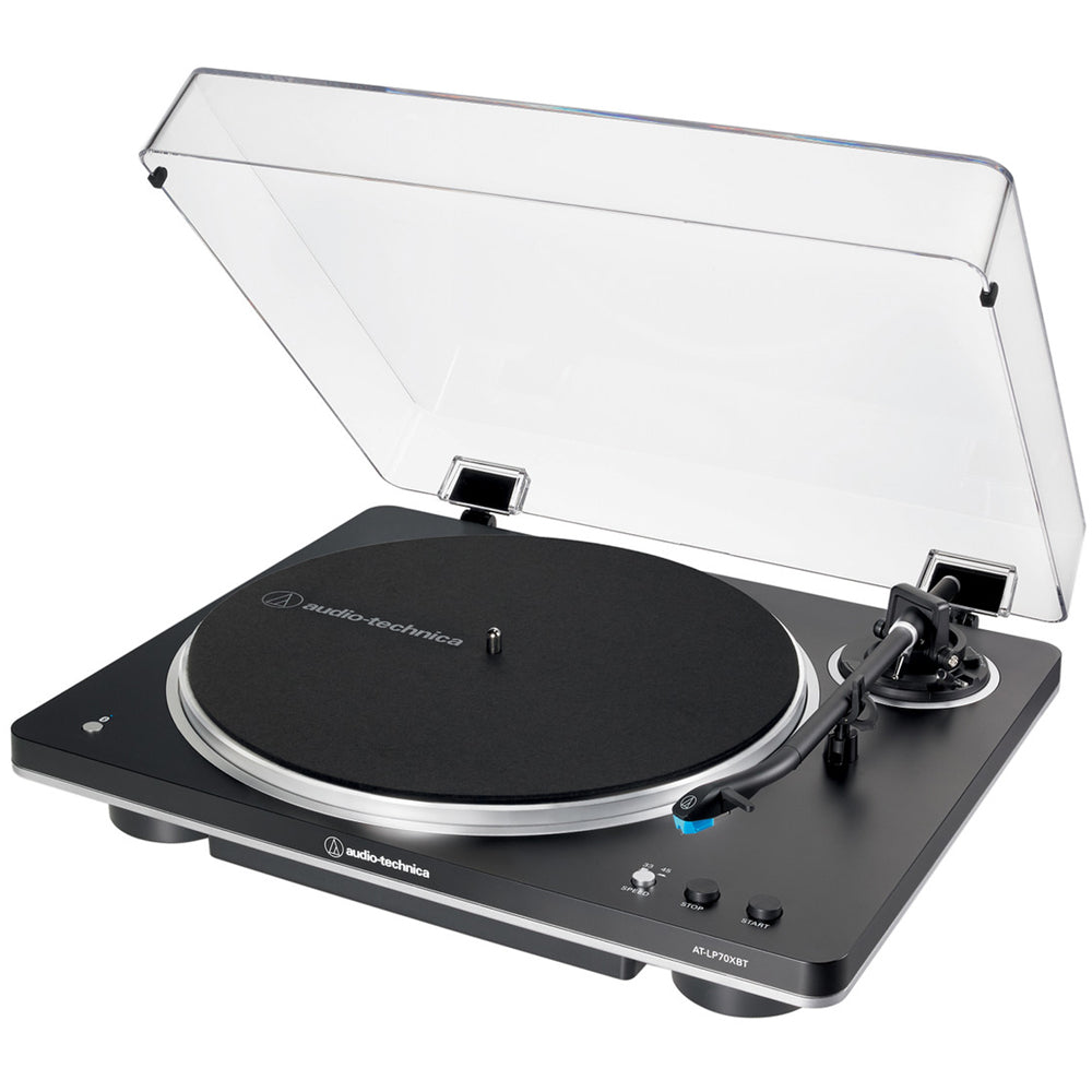 Audio Technica AT-LP70XBT Fully Automatic Bluetooth Wireless Belt Drive Turntable Black Silver Ex-Display Clearance